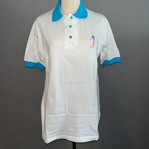 KEN DONE SPORT MADE IN AUSTRALIA VINTAGE 80's ARTSY WOMEN'S GOLF POLO SHIRT TOP
